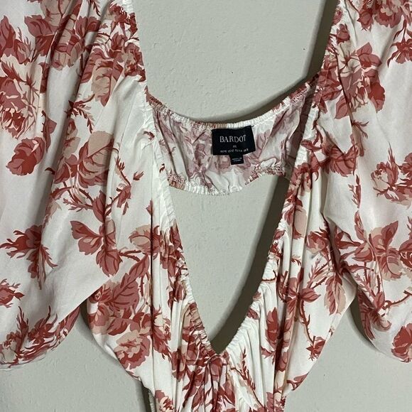 Bardot Eden Floral Puff Sleeve Mini Dress Size 12 - Picture 15 of 15